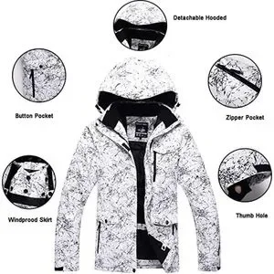 Photo 1 of Arctic Queen White/Black Marble Print Insulated Snowboarding Ski Jacket Sz 2XL
