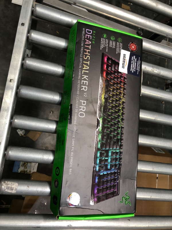 Photo 2 of Razer DeathStalker V2 Pro Wireless Gaming Keyboard: Low-Profile Optical Switches - Linear Red - HyperSpeed Wireless & Bluetooth 5.0-40 Hr Battery - Ultra-Durable Coated Keycaps - Chroma RGB DeathStalker V2 Pro Linear Optical Switch