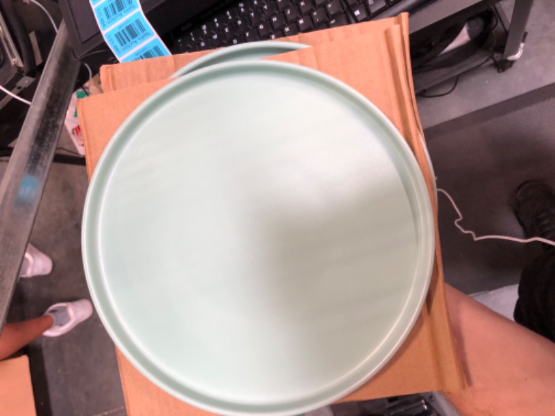 Photo 3 of AmorArc Dinner Plates Set of 6, 10.5 Inch Reactive Glaze Ceramic Plates Set, Microwave, Dishwasher Safe, Scratch Resistant, Modern Large Dinnerware Dishes Set Kitchen Stoneware Plates