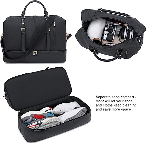 Photo 2 of Weekender Overnight Bag Oversized Travel Duffel for Men and Women Carry On Tote Shoe Compartment
