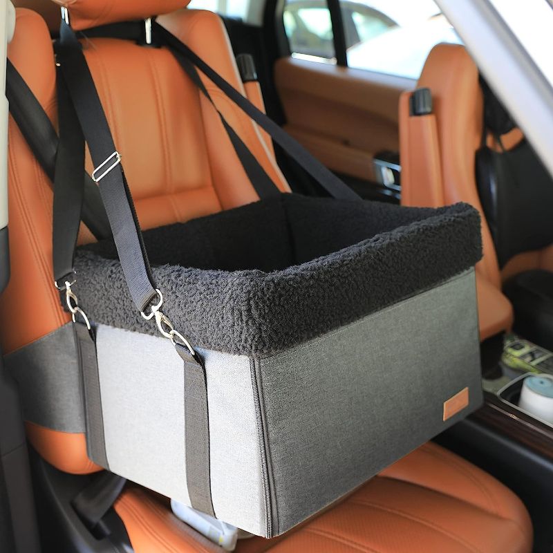 Photo 1 of Apollo Walker Dog Car Seats Dog Booster Seat with Removable Fleece Liner Foldable Design for Small Pets (Grey)