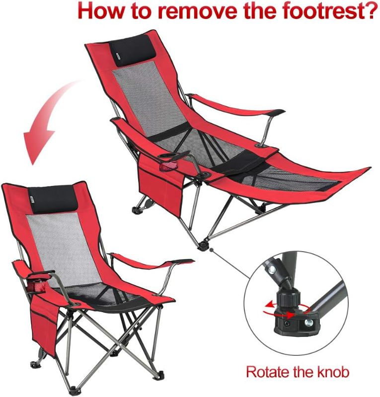Photo 1 of 
SUNTIME Outdoor Adjustable Folding Camping Chair with Removable Footrest(RED)