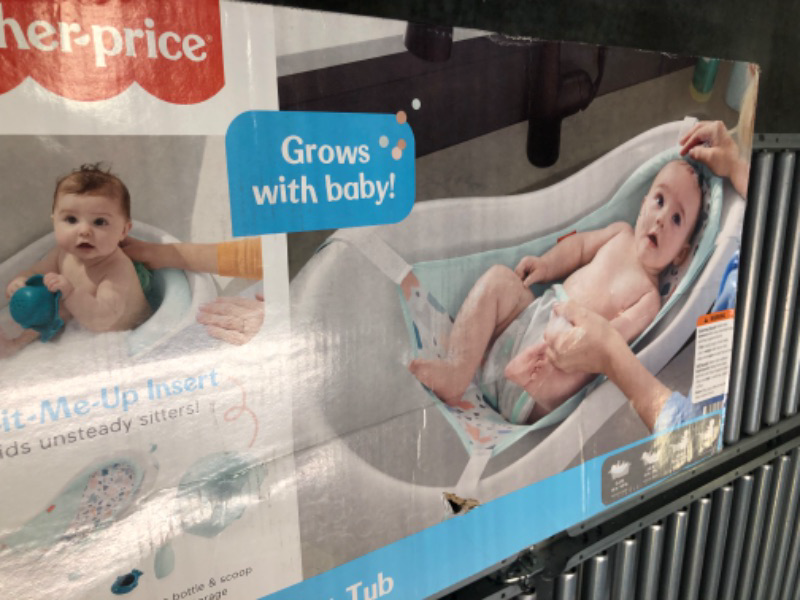 Photo 1 of Fisher-Price 4-In-1 Sling 'N Seat Bath Tub, Pacific Pebble, Baby To Toddler Convertible Tub With Seat And Toys