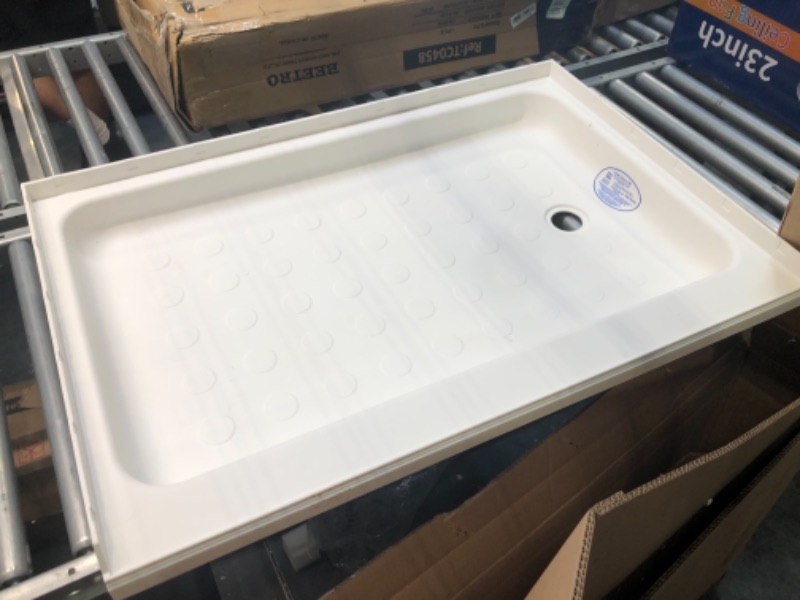 Photo 1 of RecPro RV Shower Pan | 36" x 24" x 5" Right Drain in White | RV Shower Base | Camper Shower Pan