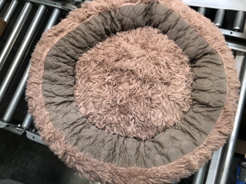 Photo 3 of Best Friends by Sheri The Original Calming Donut Cat and Dog Bed in Shag Fur Taupe, Small 23x23