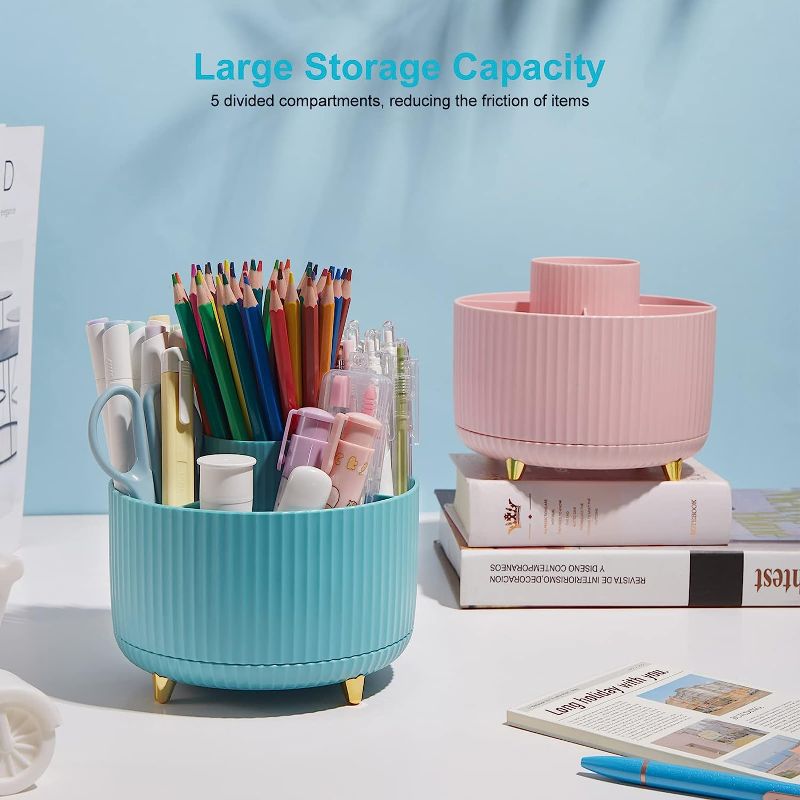 Photo 1 of 
Lolocor 360 Degree Rotation Pencil Holder, 5 Slots Pencil Holder for Desk Multi-Functional Pencil Cup Makeup Brush Holder Office Business Card Pen Pencil...