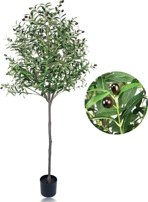 Photo 1 of Artificial Olive Tree 6FT Tall Faux Olive Tree for Home Office Decor Indoor Large Fake Potted Silk Olive Tree Plant