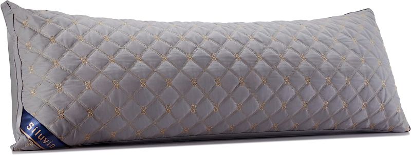 Photo 1 of 
Siluvia Body Pillow for Adults-Premium Adjustable Loft Quilted- Hypoallergenic Fluffy - Quality Plush - Down Alternative Pillow (Gray-LightGray, 21”x54“)
Color:Gray-lightgray
