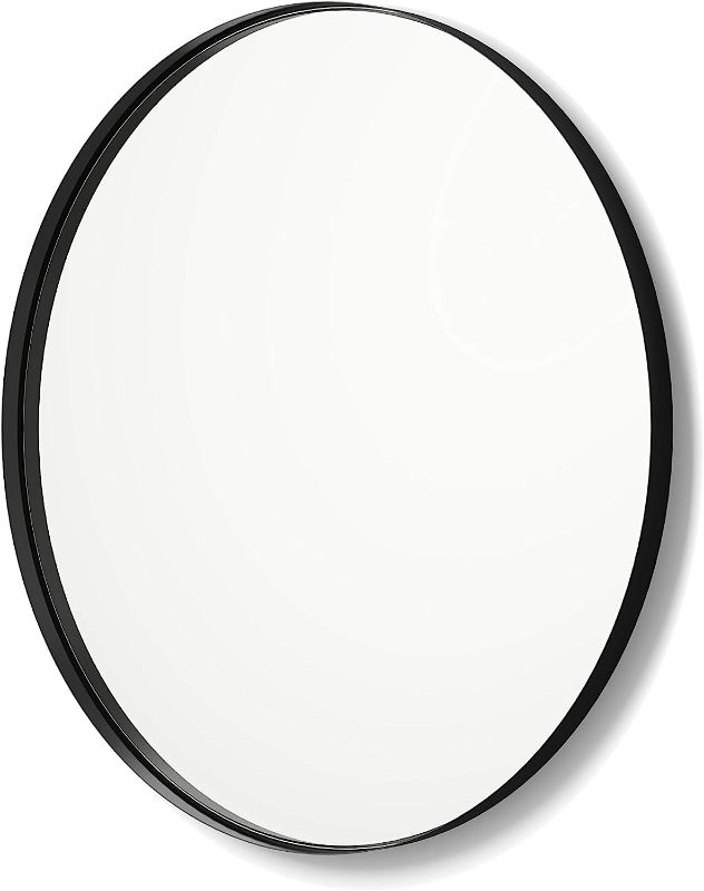 Photo 1 of 
Better Bevel Black Metal Framed Mirror | Round Bathroom Wall Mirror