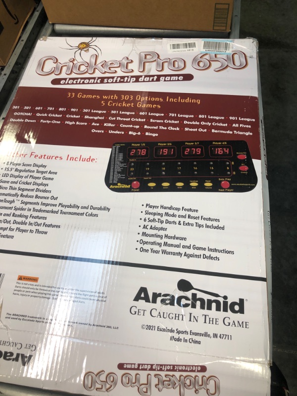 Photo 2 of Arachnid Cricket Pro Tournament-quality Electronic Dartboard with Micro-thin Segment Dividers for Dramatically Reduced Bounce-outs and NylonTough Segments for Improved Durability and Playability