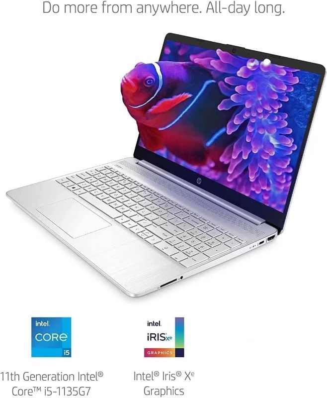 Photo 1 of [Windows 11 Pro] HP 15 15.6" FHD Business Laptop Computer, 11th Generation Intel 4-core i5-1135G7 (Beat i7-1160G7), 16GB RAM 512GB PCIe SSD, Intel Iris Xe Graphics, Numeric Keypad, BT 5.2, HDMI, w/Hub