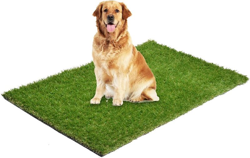 Photo 1 of Artificial Grass Turf with Drainage Holes 2.6ftx4ft,Realistic Fake Grass Mat for Indoor Outdoor Garden Lawn Landscape Decoration,Dogs Potty Training Grass Pad,Balcony,Patio,Deck,Yard