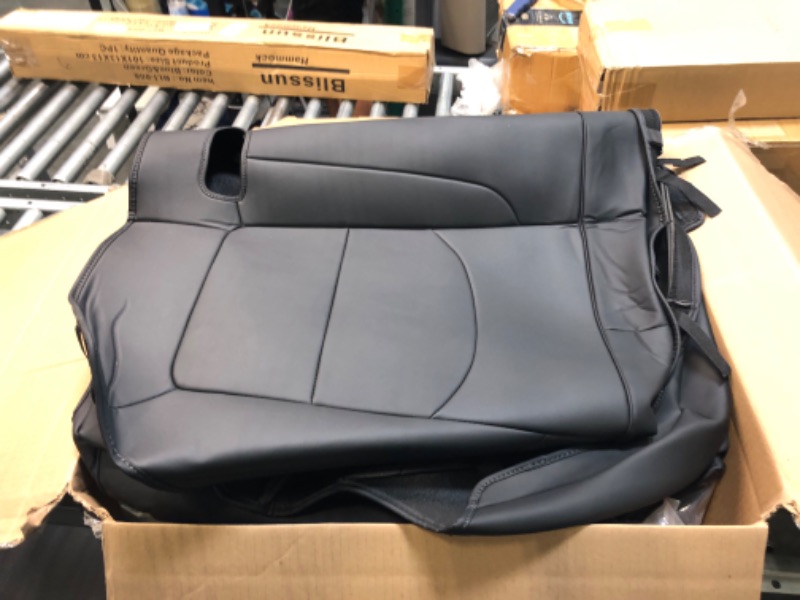 Photo 4 of Maysoo Tesla Model 3 Seat Covers Black car seat Covers Nappa Leather Car Seat Covers, for Tesla Model 3 2023 2022 - 2017 Car Interior Cover (Black-Nappa,Model 3(Full Set)) black nappa model 3(full set)