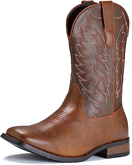 Photo 1 of IUV Cowboy Boots For Men Western Boot Durable Classic Embroidered Square Toe Traditional Boots
