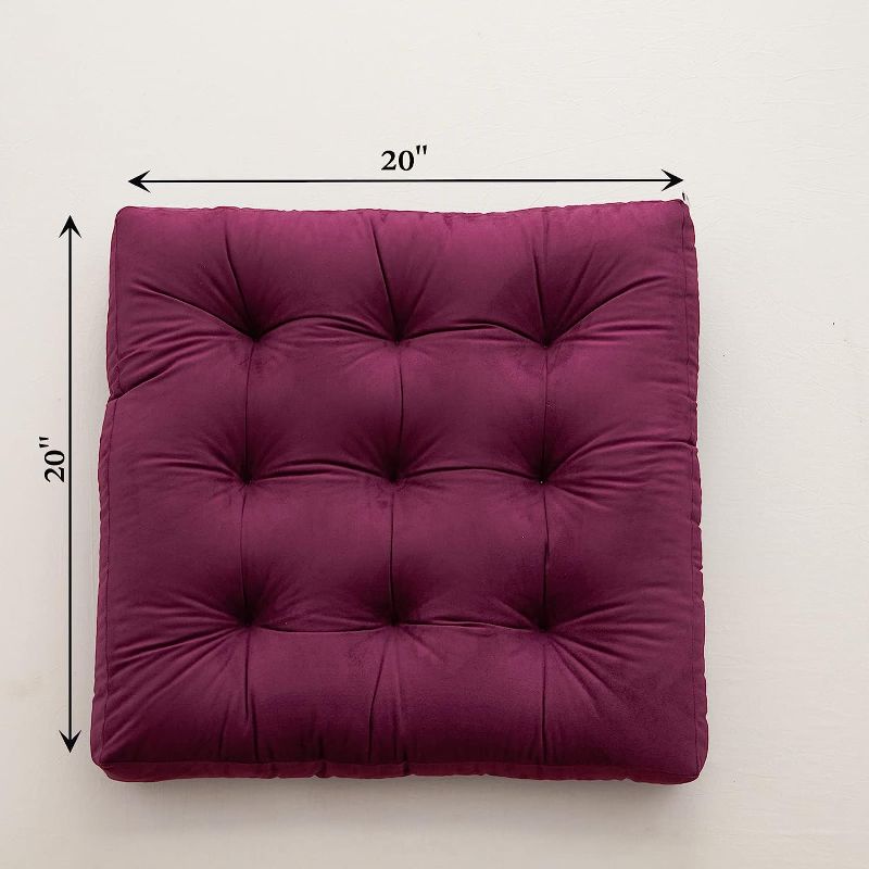 Photo 1 of XIXIHOME Outdoor/Indoor Floor Pillow Cushion Chair Cushions 1 Pack Patio Furniture Seats for Indoor Outdoor20 x20 Wine Red
