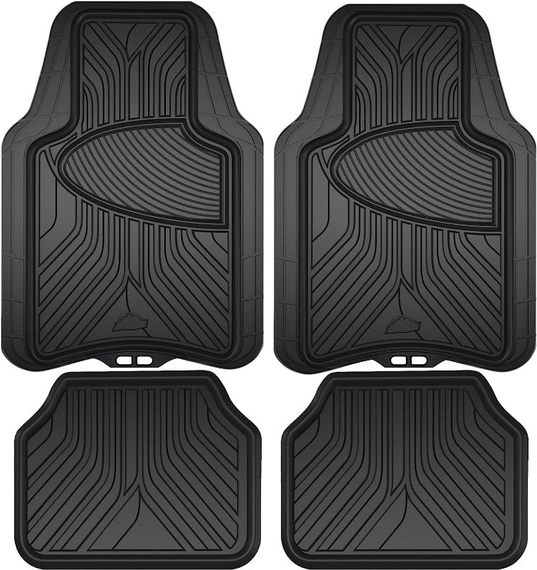 Photo 1 of Armor All® 4-Piece Black Rubber All-Season Trim-to-Fit Floor Mats - Enhanced Grip, Customizable Fit - All-Weather Protection, Easy to Clean - Premium Quality Mats for Your Vehicle's Interior