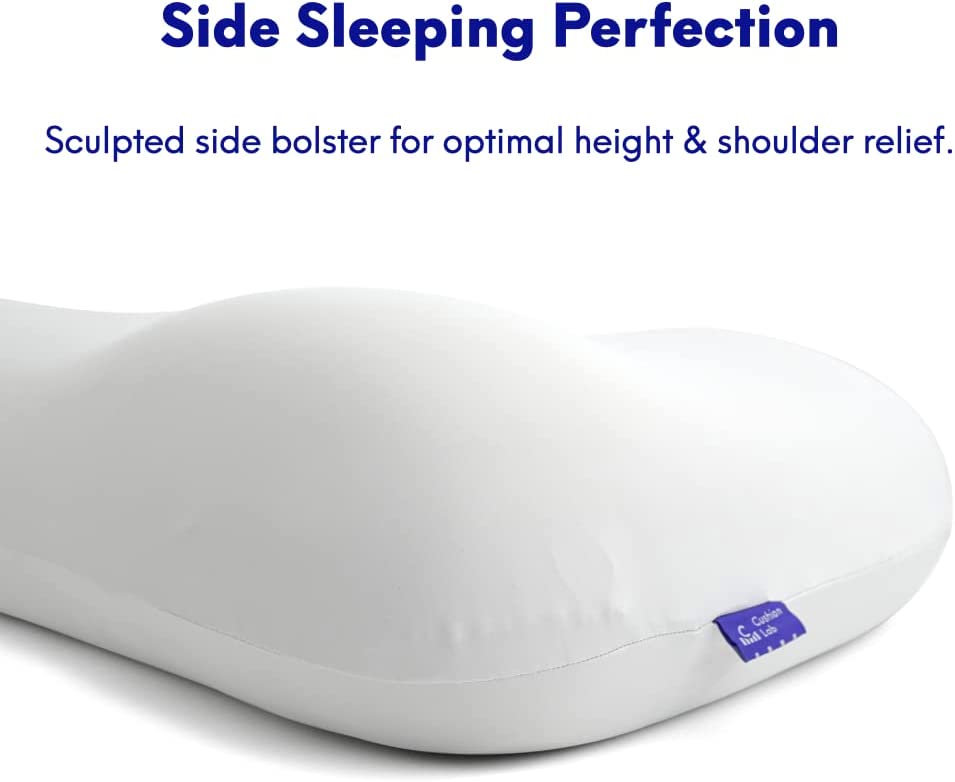 Photo 1 of Cushion Lab Deep Sleep Pillow, Patented Ergonomic Contour Design for Side & Back Sleepers, Orthopedic Cervical Shape Gently Cradles Head & Provides Neck Support & Shoulder Pain Relief - Calm Grey