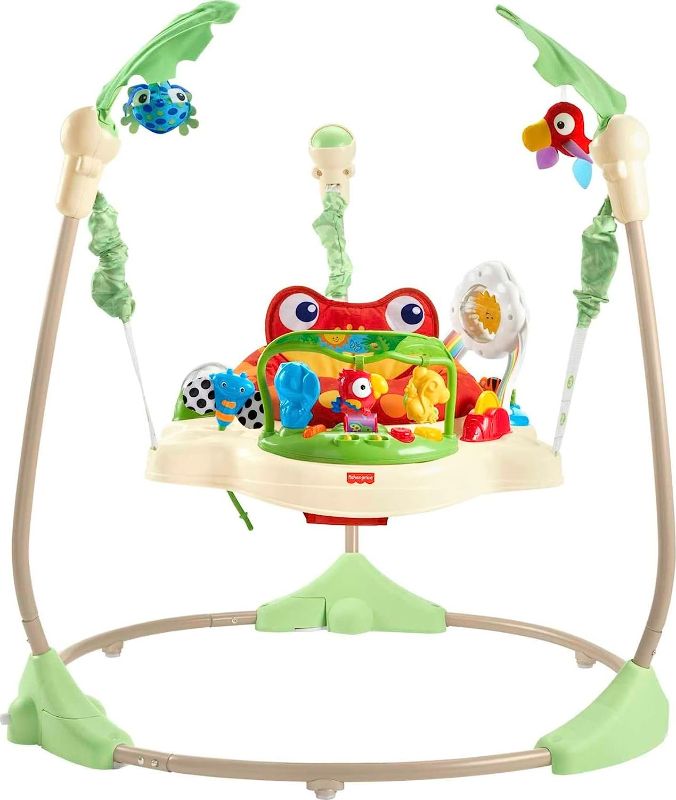 Photo 1 of Fisher-Price Baby Bouncer Rainforest Jumperoo Activity Center with Music Lights Sounds and Developmental Toys