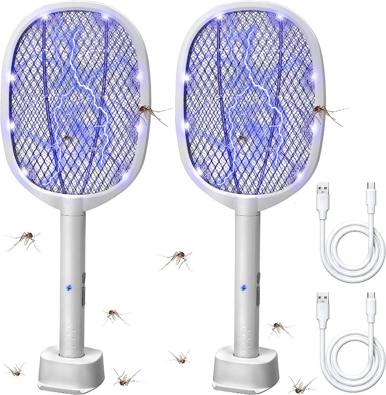 Photo 1 of 
Lulu Home 2-in-1 Electric Bug Zapper Racket, 2 Pack 3000V High Voltage LED Lighted Handheld Mosquito Swatter with 3 Layer Safety Mesh, USB Charging Portable...