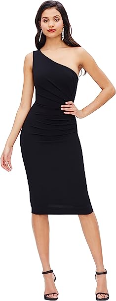 Photo 1 of Womens One Shoulder Long Formal Dress Sexy Summer Sleeveless Bodycon Ruched Wrap