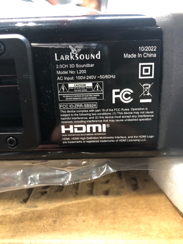 Photo 1 of LARKSOUND Sound Bar for TV, 35 Inch TV Speaker, Surround Sound System, TV Soundbar with Bluetooth/HDMI ARC/Optical/AUX/USB Connection, 70W, Wall Mountable