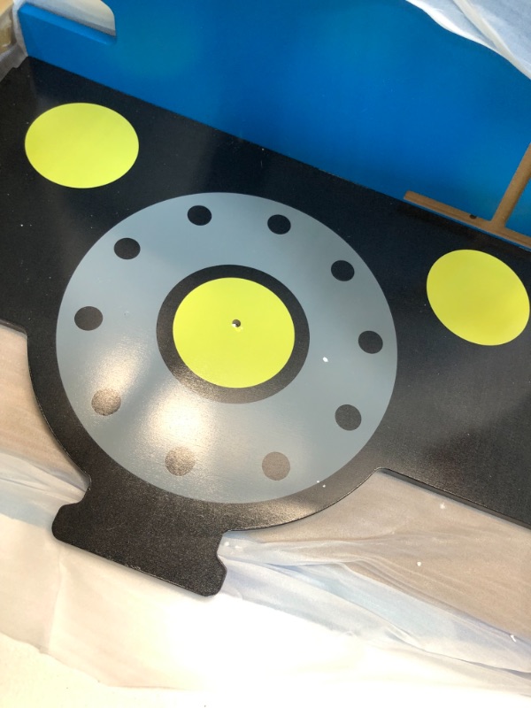 Photo 1 of Hape Wooden Blue Foldable Ride-on Train Table