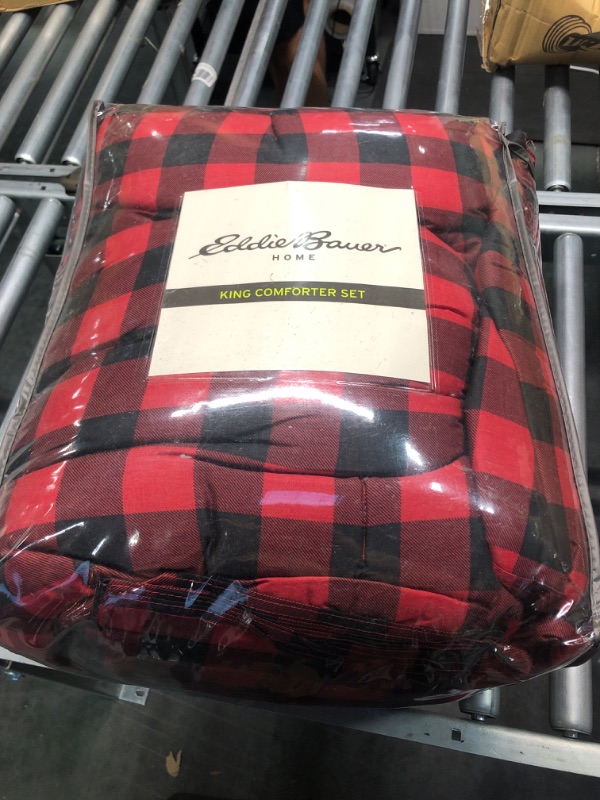 Photo 2 of 4-Piece king -Size Bed Sheet Set - Red & Black Buffalo Plaid - Cabin Themed Bedding by Virah Bellah - Red, Black Queen Red & Black Buffalo Plaid