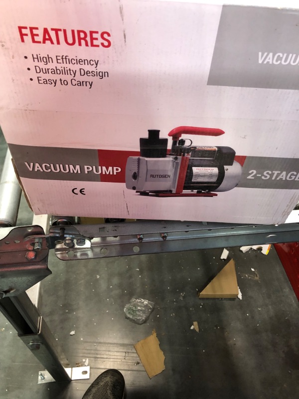 Photo 3 of AUTOGEN 2-Stage Air Vacuum Pump 5CFM 3/4HP 0.3 Pa for HVAC/AUTO AC Refrigerant Recharging, Degassing Wine, Milking Cow, Food Processing