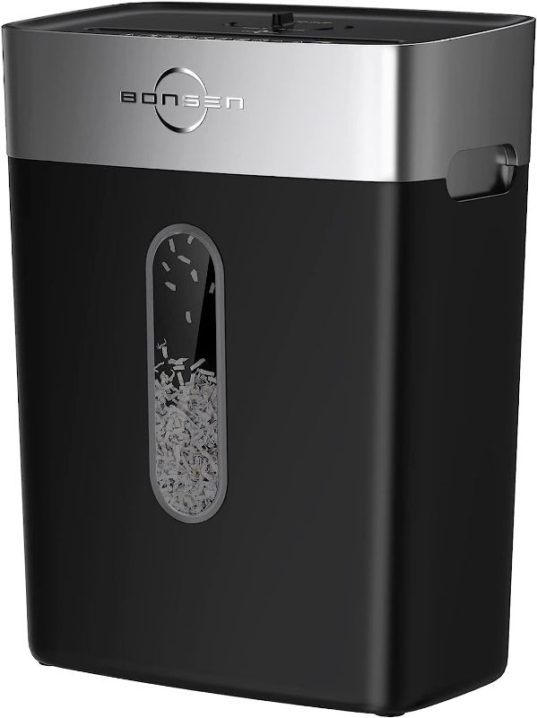 Photo 1 of BONSEN High Security Micro-Cut Paper Shredder, 6-Sheet P-4 Home Office Shredder, Paper/Credit Cards/Staples/Clips Small Shredder with 4-Gallon Big Wastebasket, Black (S3101-M)