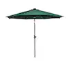 Photo 1 of 10 ft. Market Outdoor Patio Umbrella with Solar LED Lighted in Green

