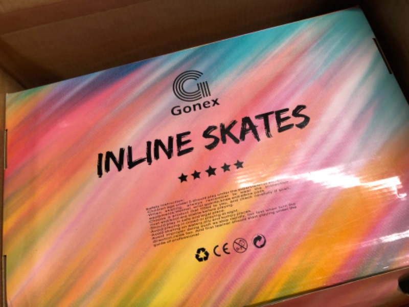 Photo 1 of 2PM SPORTS Vinal Girls Adjustable Flashing Inline Skates, All Wheels Light Up, Fun Illuminating Skates for Kids and Men- Azure Small (1Y-4Y US) Violet & Magenta X-Large - Adult (8W-12W/7M-11M)