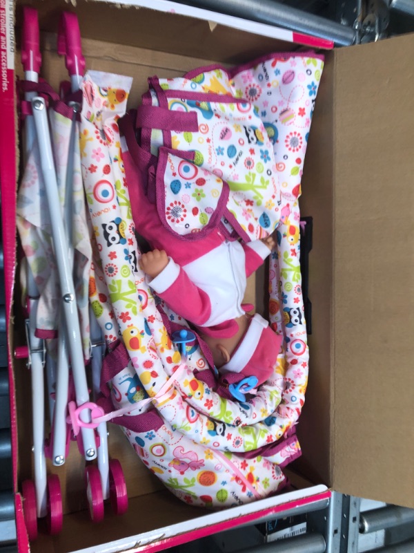 Photo 1 of Liberty Imports 5-in-1 Deluxe Newborn Baby Doll Stroller Nursery Playset with Play Mat, Playard, Baby Carrier, and Travel Bag (Doll Included)
