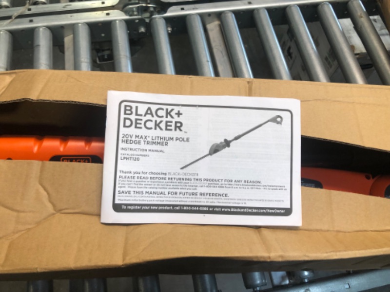 Photo 3 of BLACK+DECKER 20V MAX* POWERCONNECT 18 in. Cordless Pole Hedge Trimmer, Tool Only (LPHT120B) 20V Hedge Trimmer (Tool Only)
