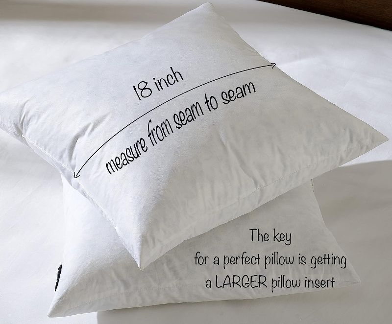 Photo 1 of 18X18 DUCK FEATHER INSERT PILLOWS 1 PAIR