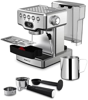 Photo 1 of Espresso Machine 20 Bar Pump Pressure Cappuccino latte Maker Coffee Machine with ESE POD filter&Milk Frother Steam Wand&thermometer, Stainless steel Espresso (1.8L)