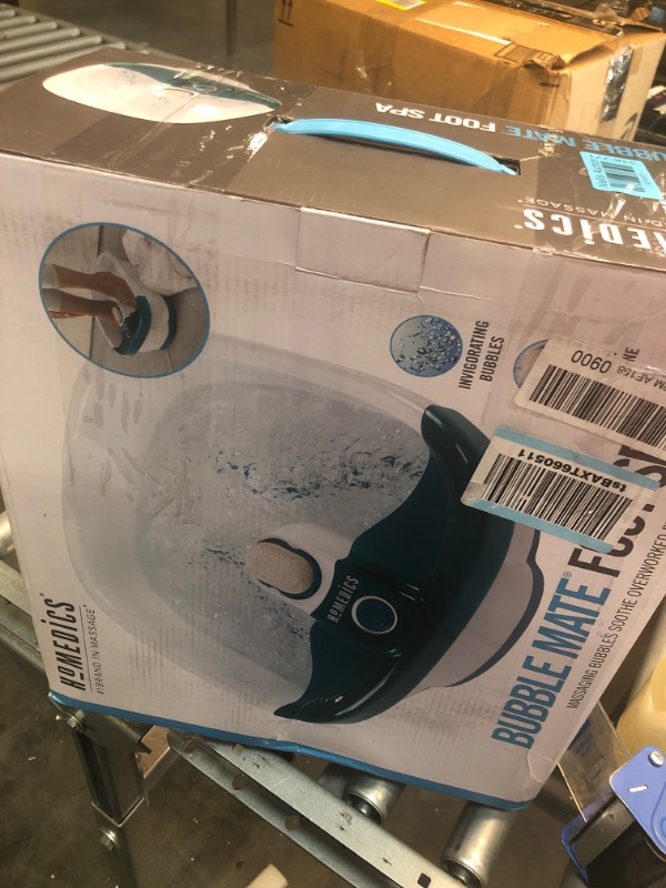 Photo 2 of HoMedics Bubble Mate Foot Spa, Toe Touch Controlled Foot Bath with Invigorating Bubbles and Splash Proof, Raised Massage nodes and Removable Pumice Stone