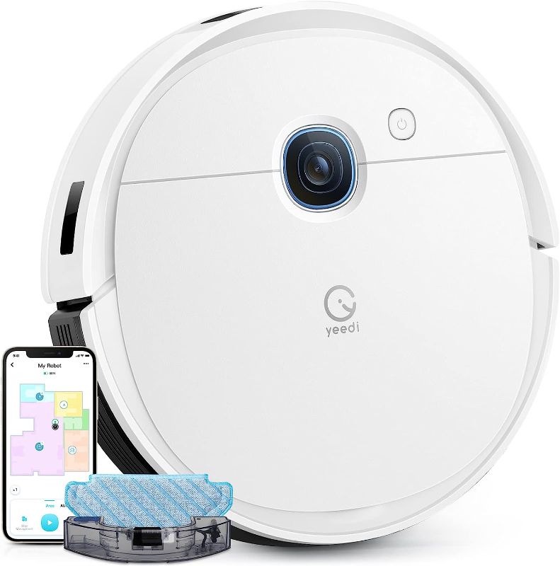 Photo 1 of Yeedi vac 2 Robot Vacuum and Mop Combo, Powerful 3000Pa Suction with Smart Mopping, Advanced 3D Obstacle Avoidance,110 min Runtime - Ideal for Carpet, Hard Floor Cleaning and Pets Family