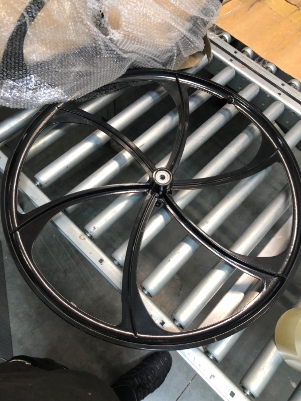 Photo 3 of 26" Rear Mag Wheel ONLY with 120mm Width for Rotary Single Speed Flywheel / 26 Inch Magnesium Wheel/Black/Disc Brake - for Beach Cruisers, MTB's, and Gas Powered Bicycles