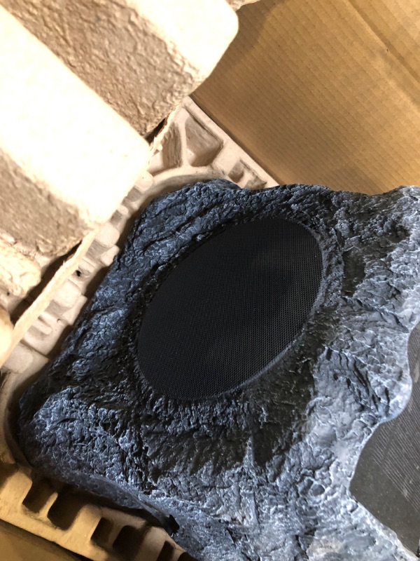 Photo 5 of Innovative Technology Outdoor Rock Speaker Pair - Wireless Bluetooth Speakers for Garden, Patio, Waterproof, Built for all Seasons & Solar Powered with Rechargeable Battery, Music Streaming - Charcoal