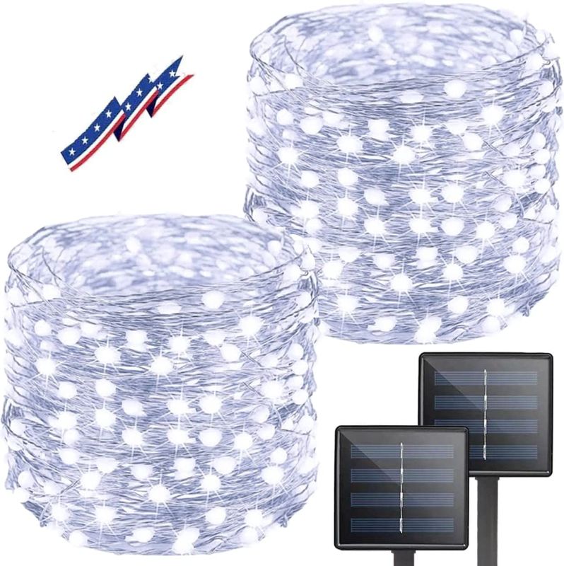 Photo 1 of BHCLIGHT Solar String Lights, Upgraded Super Durable Solar Lights Outdoor, Waterproof 8 Modes Fairy Lights for Christmas Party Holiday -Cool White