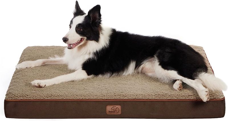 Photo 1 of Bedsure Large Dog Beds for Large Dogs - Big Orthopedic Dog Beds with Removable Washable Cover, Egg Crate Foam Pet Bed Mat, Suitable for Dogs Up to 65lbs, Brown
Visit the Bedsure Store