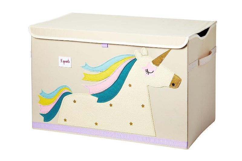 Photo 1 of 3 Sprouts Kids Toy Chest - Storage Trunk for Boys and Girls Room, Unicorn