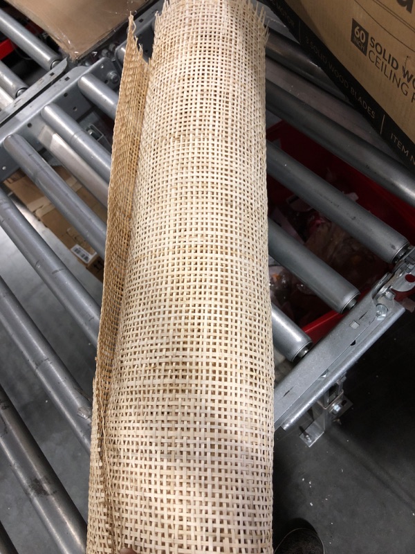 Photo 2 of CLAYNIX 18" Width Square Rattan Cane Webbing 2 Feet - Cane Webbing Roll - Caning Material for Chairs, Cabinet, Headboard - Open Weave Wicker - Cane Fabric Webbing Sheet (2 FEET)
