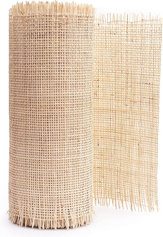 Photo 1 of CLAYNIX 18" Width Square Rattan Cane Webbing 2 Feet - Cane Webbing Roll - Caning Material for Chairs, Cabinet, Headboard - Open Weave Wicker - Cane Fabric Webbing Sheet (2 FEET)