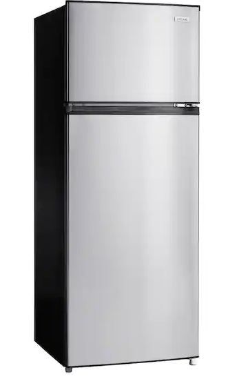 Photo 1 of 7.1 cu. ft. Top Freezer Refrigerator in Stainless Steel Look
