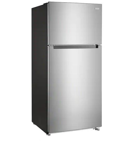 Photo 1 of 18 cu. ft. Top Freezer Refrigerator in Stainless Steel Look
