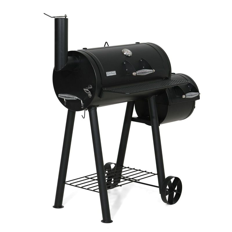 Photo 1 of 49" Steel Portable Backyard Charcoal BBQ Grill and Offset Smoker Combo Backyard
