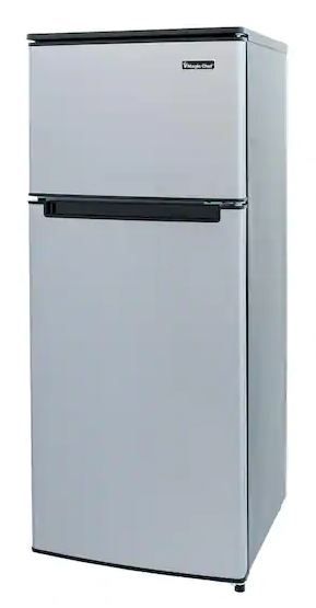 Photo 1 of 4.5 cu. ft. 2 Door Mini Fridge in Stainless Look with Freezer
