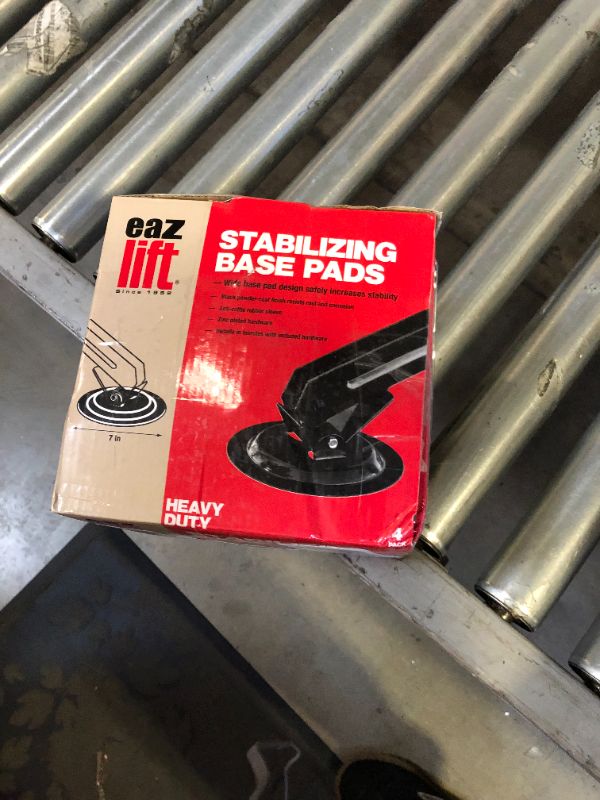 Photo 2 of Camco Heavy-Duty RV Stabilizing Jack Base Pads | Provides Greater Jack Stability | Made of Black Powder-Coated Durable Steel | 4-Pack (57883)