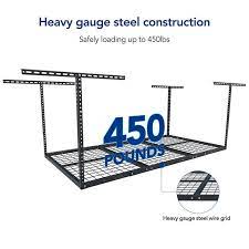 Photo 1 of Adjustable Height Overhead Garage Storage 450-lb in Black Steel (48-in W x 72-in D)
